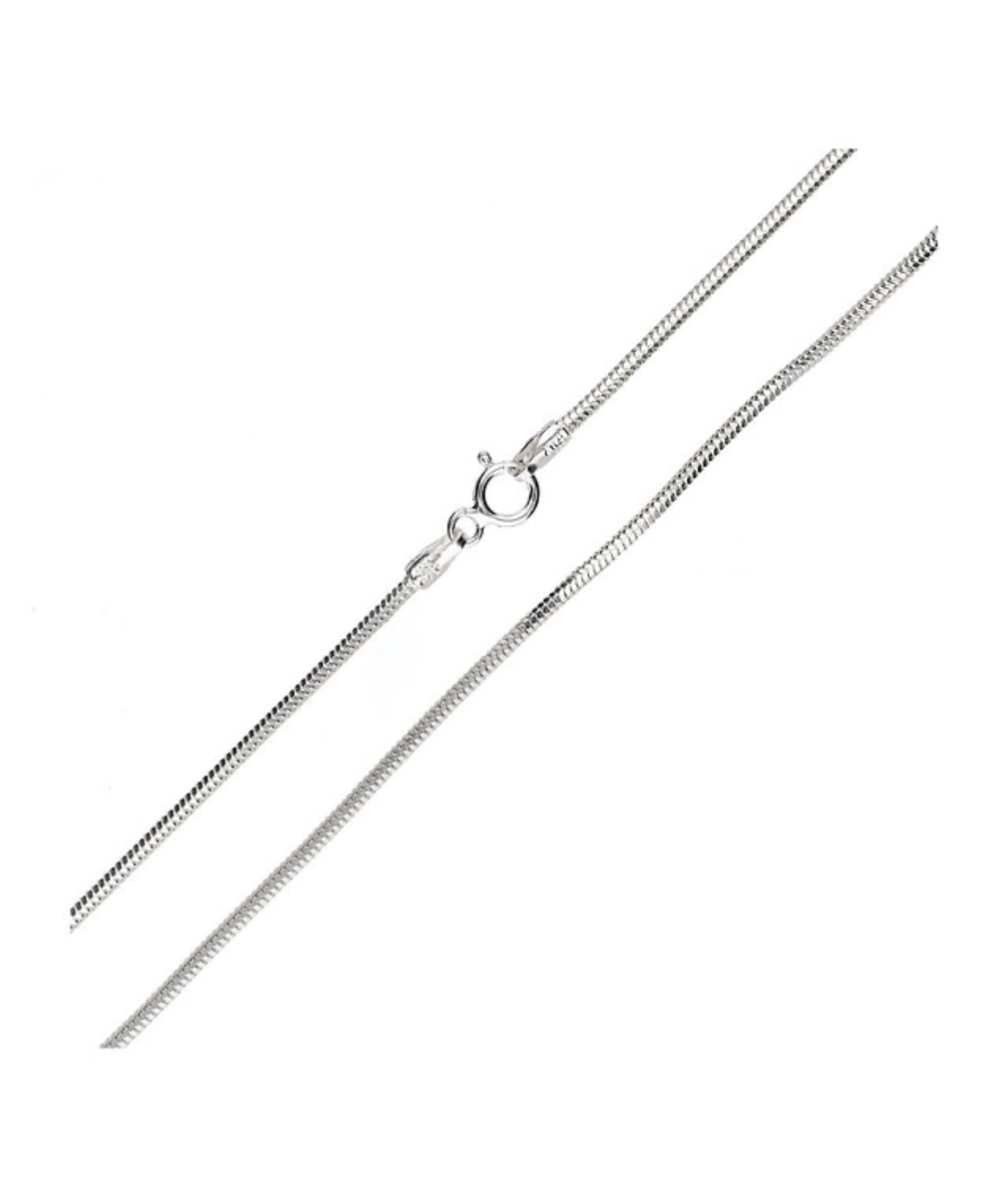 1.4mm Silver 925 Round Snake Italian Style Chain. FREE DELIVERY