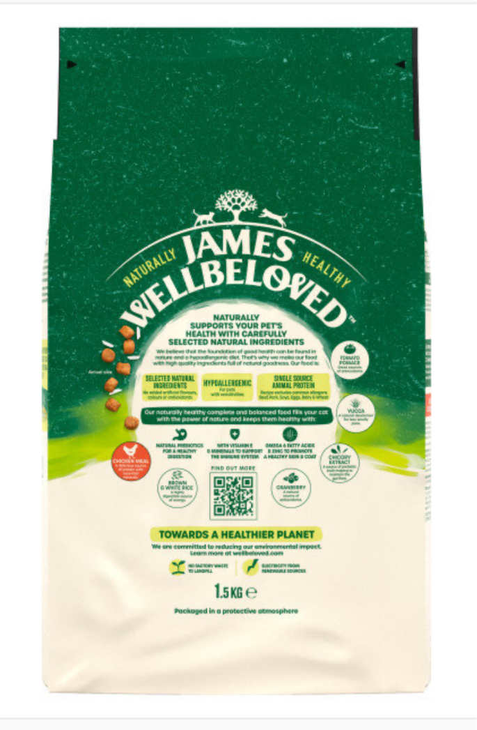 James Wellbeloved Cat Adult Chicken & Rice 1.5kg