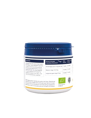ProDen PlaqueOff Powder for Dogs & Cats, Tartar & Bad Breath Remover with 100% Natural Teeth Plaque Remover 180 g