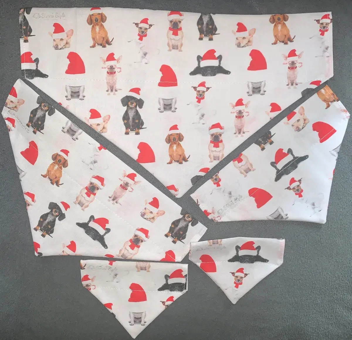 Dogs In Santa Hats Pet Bandanas - Dog Cat
