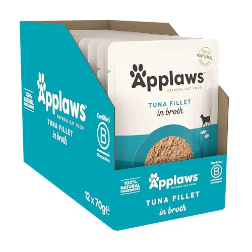 Applaws 100% Natural Wet Cat Food, Pouch Multipack Chicken Selection in Broth, 70 g (12 x 70 g Pouches)