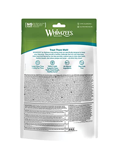 WHIMZEES By Wellness Rice Bone, Dog Dental Sticks, 9 Pieces, Size M/L, Dog Chews for Medium to Large Breeds, Natural, Gluten-Free, Rawhide-Free, Vegetarian