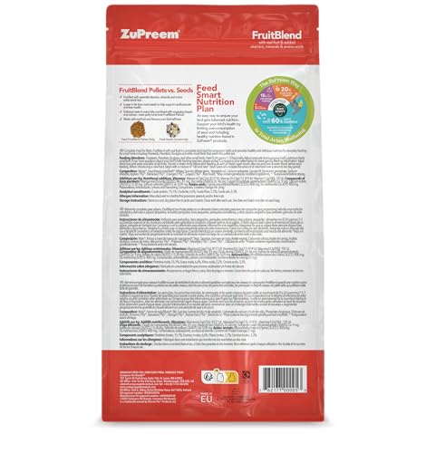ZuPreem Fruitblend Complete Bird Food for Small Birds - 1kg