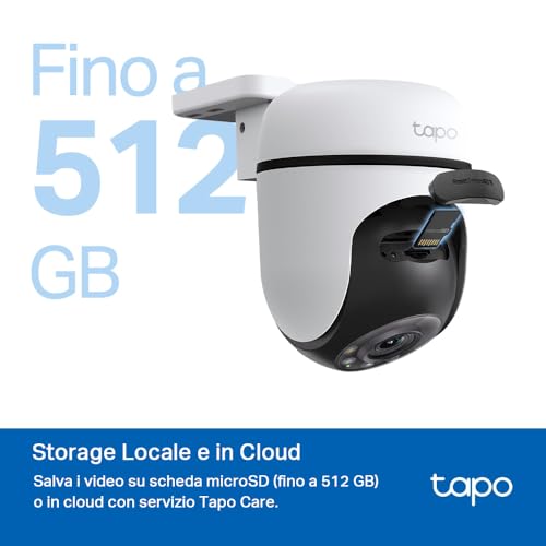Tapo TC40 Pan/Tilt Smart Security Outdoor Camera, Full HD, 360° Smart Person Detection Motion Tracking, Color Night Vision, WiFi Camera No Monthly Fee, Two-Way Talk, IP65, Works with Alexa & Google