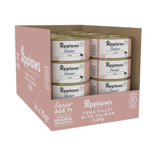 Applaws Natural Senior Wet Cat Food, Chicken in a Soft Mousse 70g Tin (Pack of 24 x 70g Tins)
