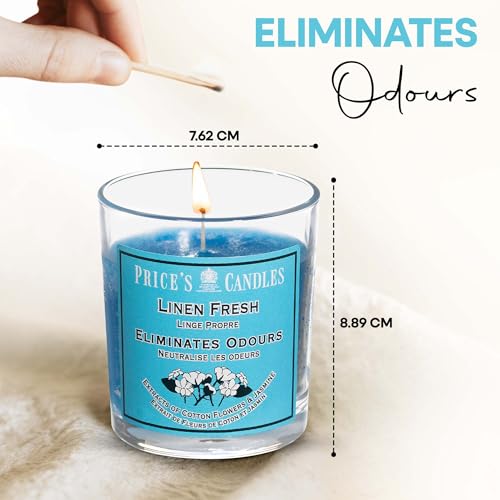 Price's - Household Pet Jar Candle - Odour Eliminating Candle - Made With Orange, Lemon & Thyme Extracts - Clean, Fresh, Quality Fragrance - Long Lasting Scent