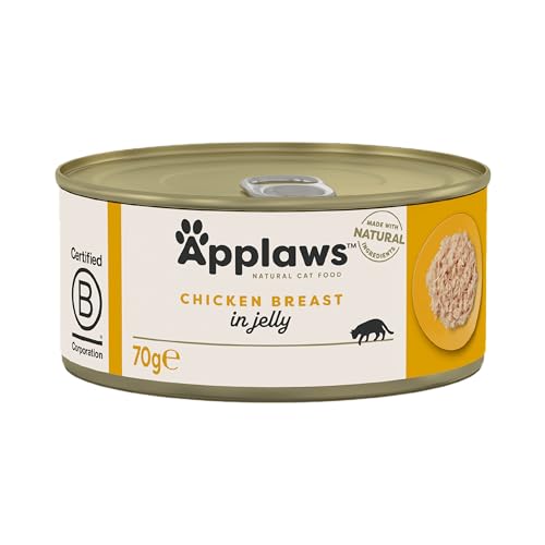 Applaws Natural Wet Cat Food, Chicken in Jelly 70 g Tin (Pack of 24 Tins)