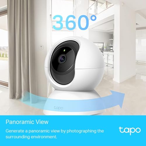 Tapo C210 2K 3MP Pan/Tilt Indoor Camera House Security Camera, WiFi Camera, No Monthly Fee, AI Detection, Dog Puppy Camera, Baby Camera Monitor, 360° View, Night Vision, Works with Alexa & Google
