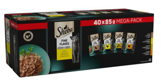 Sheba Fine Flakes Poultry Collection in Jelly 40 x 85g