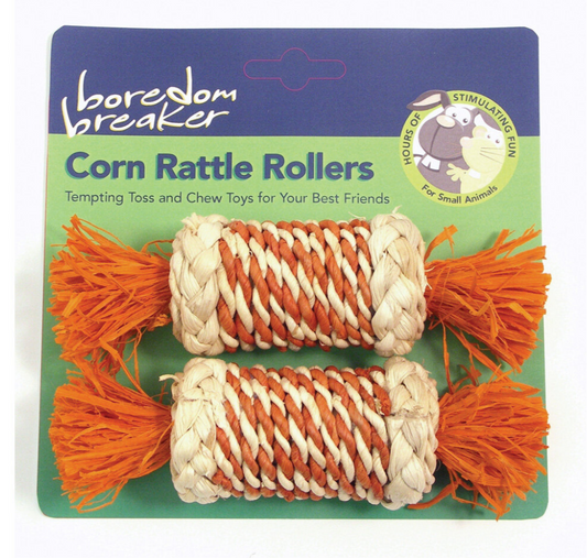 Rosewood Boredom Breaker Corn Rattle Rollers