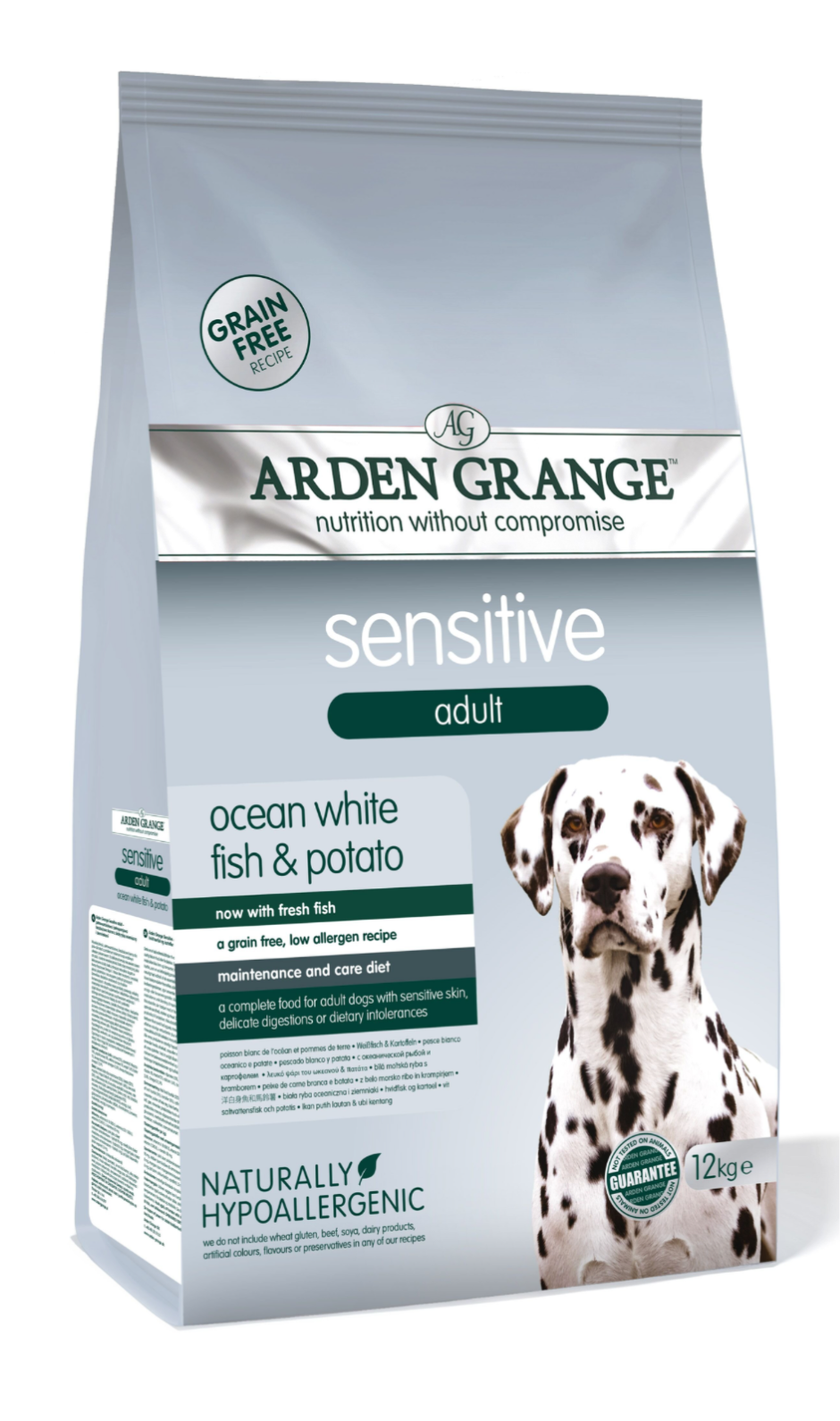 Arden Grange Adult Sensitive Ocean White Fish & Potato 12kg