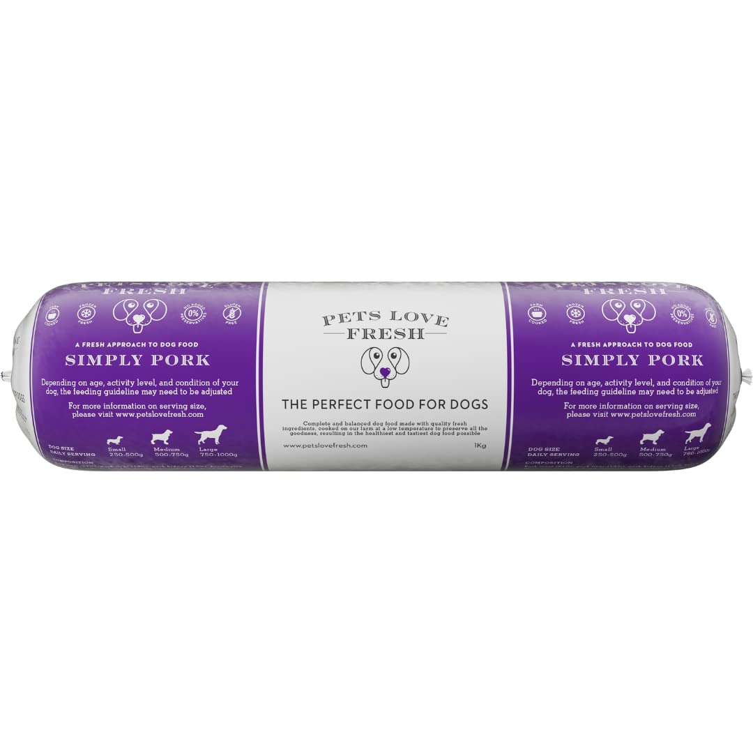 Healthy & Tasty Fresh Dog Food by Pets Love Fresh - 100% Natural - Real British Meat - Zero Preservatives - SimHealthy & Tasty Fresh Dog Food by Pets Love Fresh - 100% Natural - Real British Meat - Zero Preservatives - Simply Chicken (5 x 600g chub rolls)