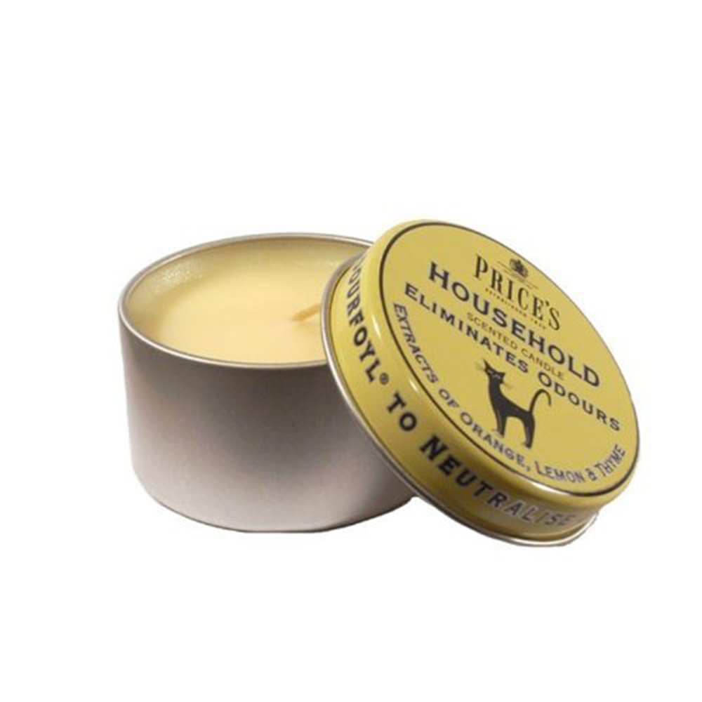 Price's - Household Pet Jar Candle - Odour Eliminating Candle - Made With Orange, Lemon & Thyme Extracts - Clean, Fresh, Quality Fragrance - Long Lasting Scent