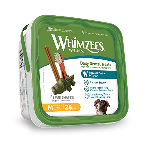 WHIMZEES By Wellness Variety Box Dental, Mixed Shapes, Size S, 56 Pieces, Natural and Grain Free Dog Chews, Dog Dental Sticks for Small Breeds, No Added Sugar