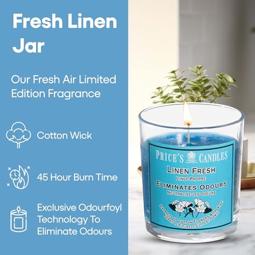 Price's - Household Pet Jar Candle - Odour Eliminating Candle - Made With Orange, Lemon & Thyme Extracts - Clean, Fresh, Quality Fragrance - Long Lasting Scent