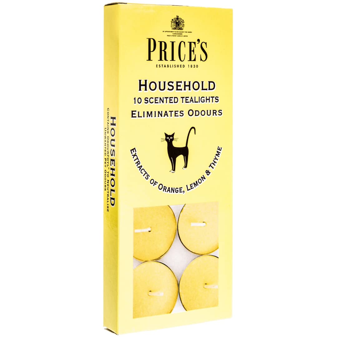 Price's - Household Pet Jar Candle - Odour Eliminating Candle - Made With Orange, Lemon & Thyme Extracts - Clean, Fresh, Quality Fragrance - Long Lasting Scent