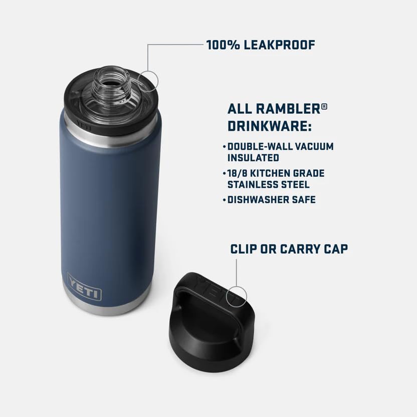 YETI Rambler Bottle Chug, Vaccum Insulated Stainless Steel Bottle with Leakproof Chug Cap, 26 oz (769 ml)