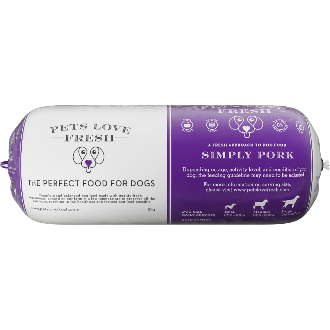 Healthy & Tasty Fresh Dog Food by Pets Love Fresh - 100% Natural - Real British Meat - Zero Preservatives - SimHealthy & Tasty Fresh Dog Food by Pets Love Fresh - 100% Natural - Real British Meat - Zero Preservatives - Simply Chicken (5 x 600g chub rolls)