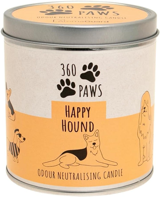 360 Paws Odour Neutralising Frangranced Pet Candle Fresh Jasmine & Tonka - Happy Hound Scented Candle