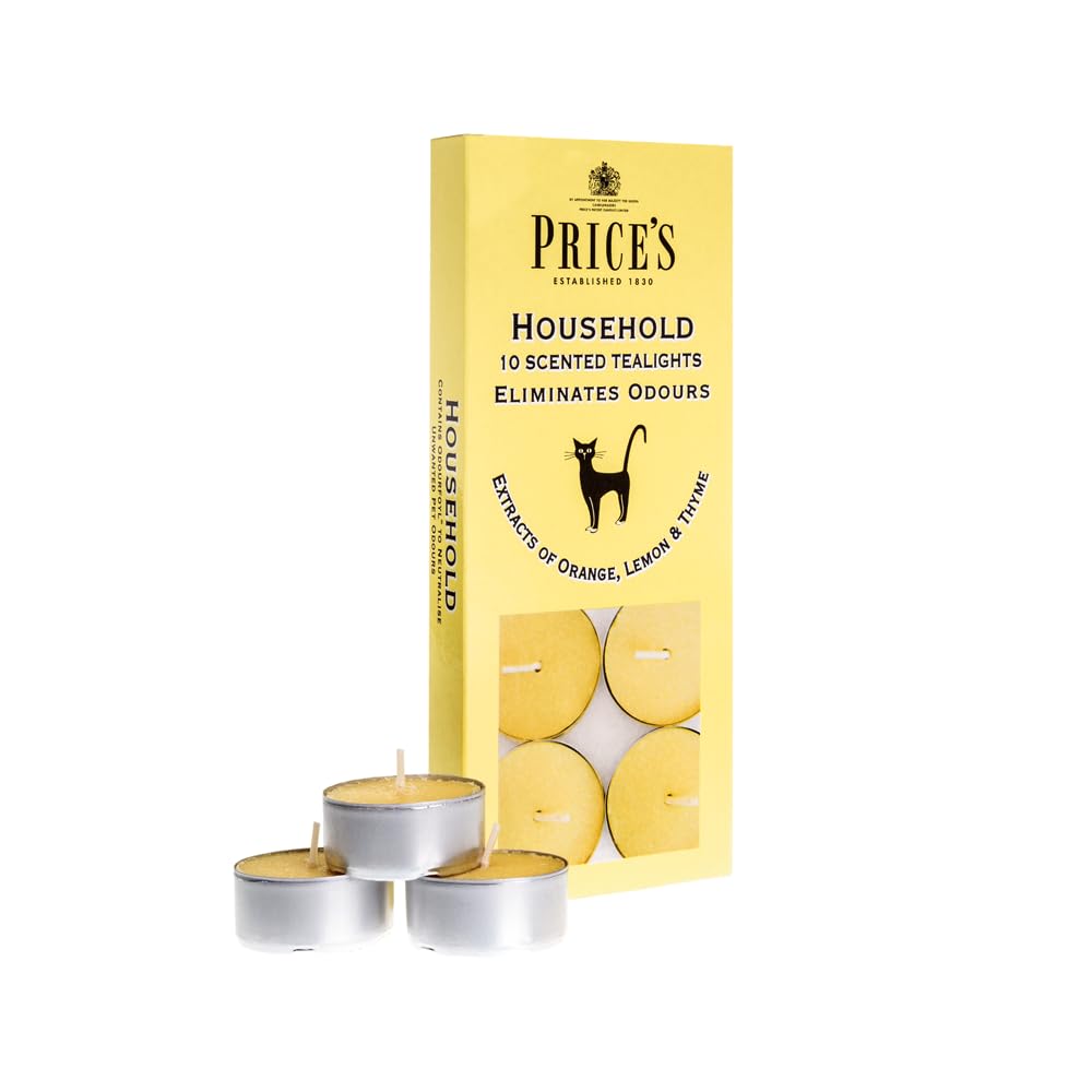 Price's - Household Pet Jar Candle - Odour Eliminating Candle - Made With Orange, Lemon & Thyme Extracts - Clean, Fresh, Quality Fragrance - Long Lasting Scent