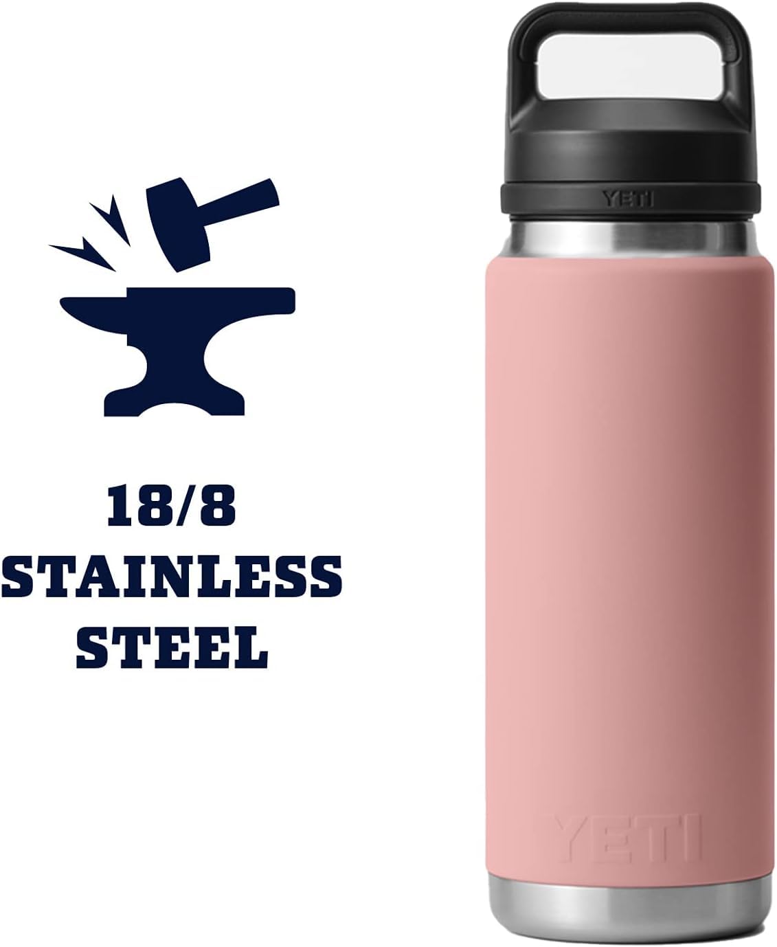 YETI Rambler Bottle Chug, Vaccum Insulated Stainless Steel Bottle with Leakproof Chug Cap, 26 oz (769 ml)