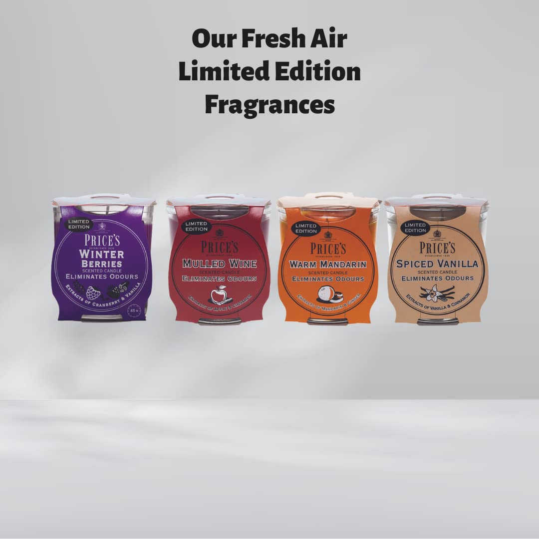 Price's - Household Pet Jar Candle - Odour Eliminating Candle - Made With Orange, Lemon & Thyme Extracts - Clean, Fresh, Quality Fragrance - Long Lasting Scent
