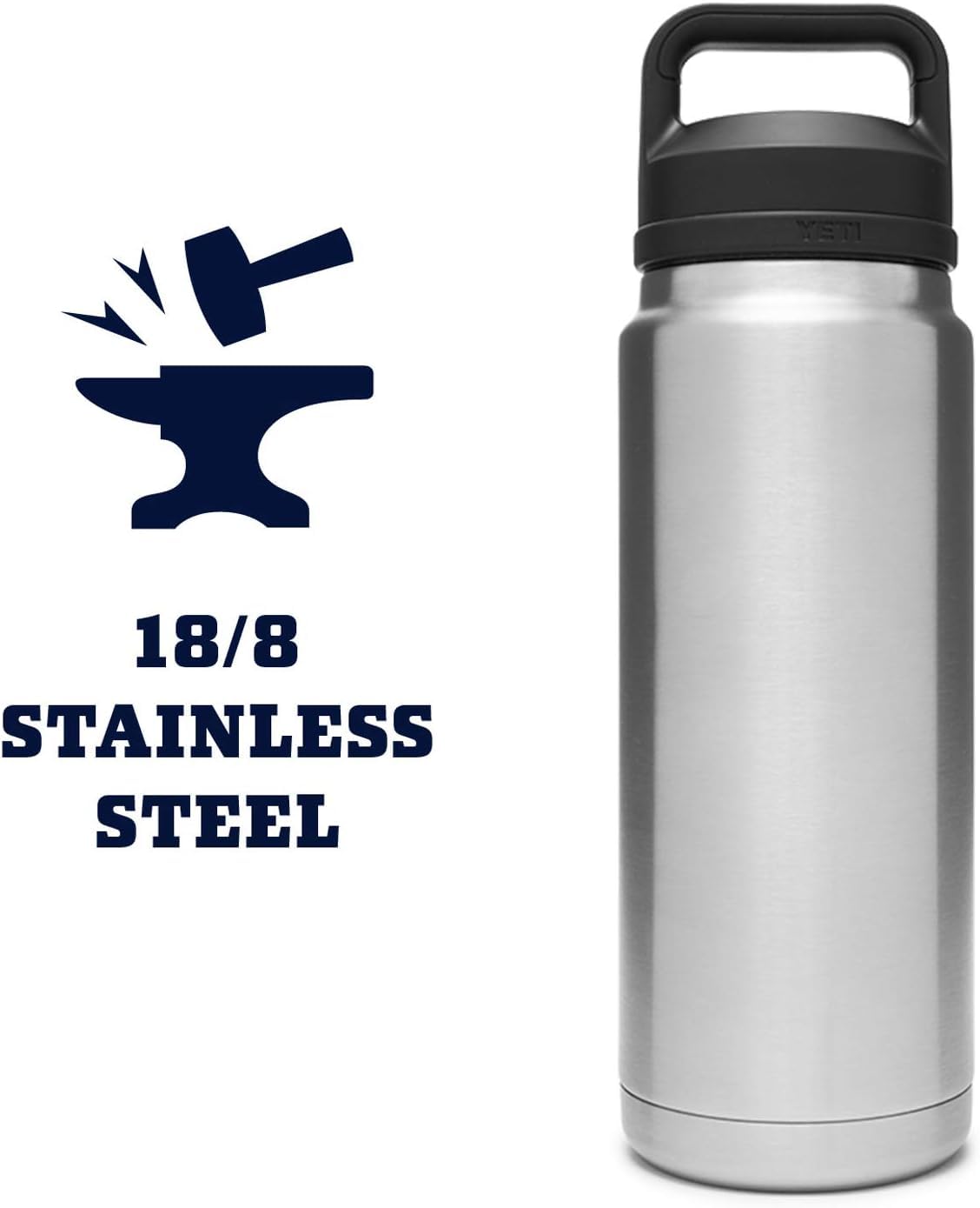 YETI Rambler Bottle Chug, Vaccum Insulated Stainless Steel Bottle with Leakproof Chug Cap, 26 oz (769 ml)