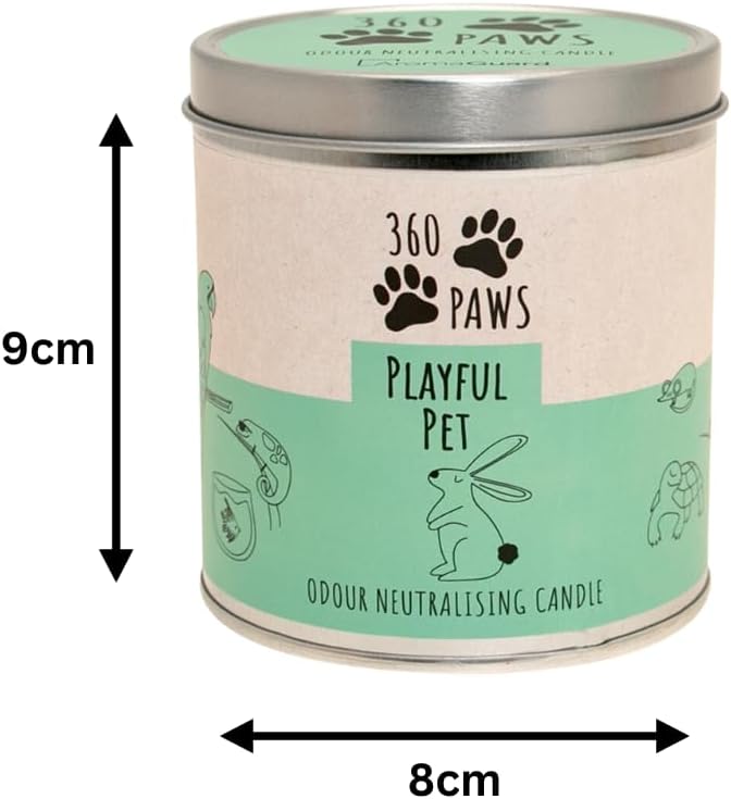 360 Paws Odour Neutralising Frangranced Pet Candle Fresh Lavendar & Neroli - Playful Pet Scented Candle
