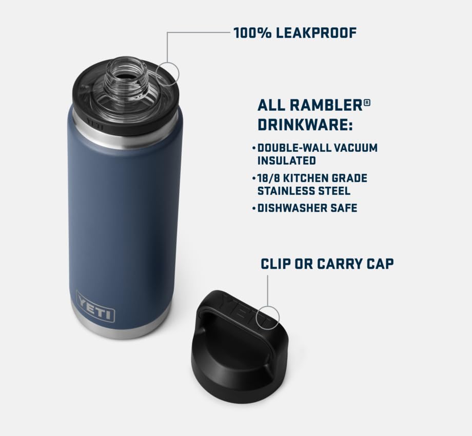 YETI Rambler Bottle Chug, Vaccum Insulated Stainless Steel Bottle with Leakproof Chug Cap, 26 oz (769 ml)