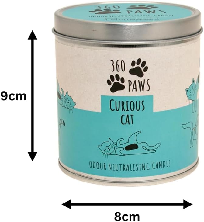 360 Paws Odour Neutralising Frangranced Pet Candle Fresh Fresh Cotton & Musk - Curious Cat Scented Candle