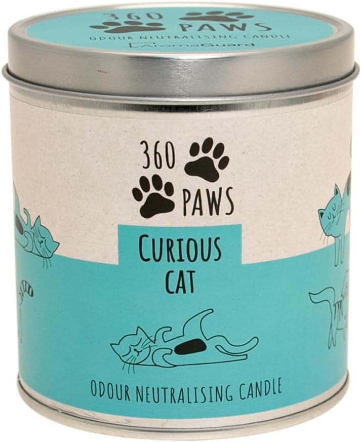 360 Paws Odour Neutralising Frangranced Pet Candle Fresh Fresh Cotton & Musk - Curious Cat Scented Candle