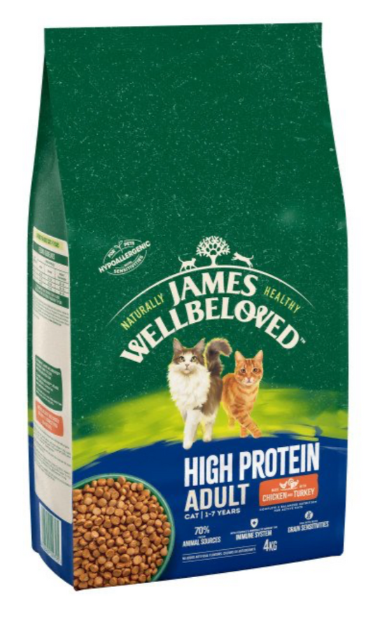 James Wellbeloved Adult Cat High Protein Chicken & Turkey 4kg