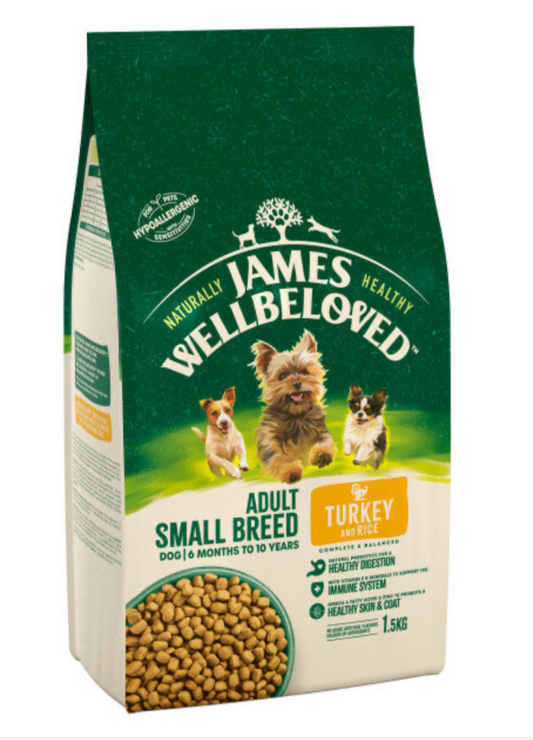 James Wellbeloved Adult Small Breed Turkey & Rice 1.5kg