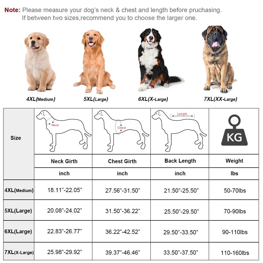 KOOGAL Waterproof Dog Raincoat with Hood Reflective Design with Leash Hole, Adjustable Reflective Jacket,Rain Poncho, Breathable and Lightweight, Suitable for Rainy Day Walking