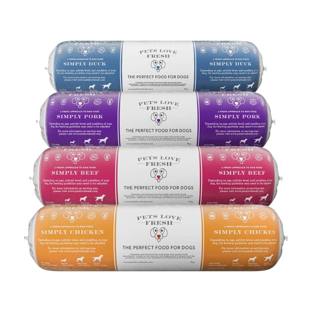 Healthy & Tasty Fresh Dog Food by Pets Love Fresh - 100% Natural - Real British Meat - Zero Preservatives - SimHealthy & Tasty Fresh Dog Food by Pets Love Fresh - 100% Natural - Real British Meat - Zero Preservatives - Simply Chicken (5 x 600g chub rolls)