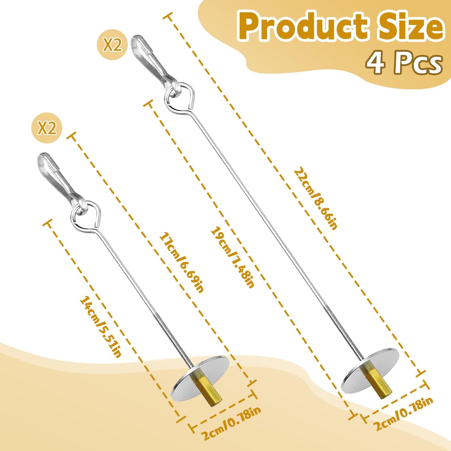 UTXN Parrot Fruit Skewers & Bird Parrot Apple Feeder - 2 PCS Stainless Steel Bird Fruit Skewers, Parrot Treats Food Holder Toy for Budgie, Cockatiel, Parakeet (Silver)