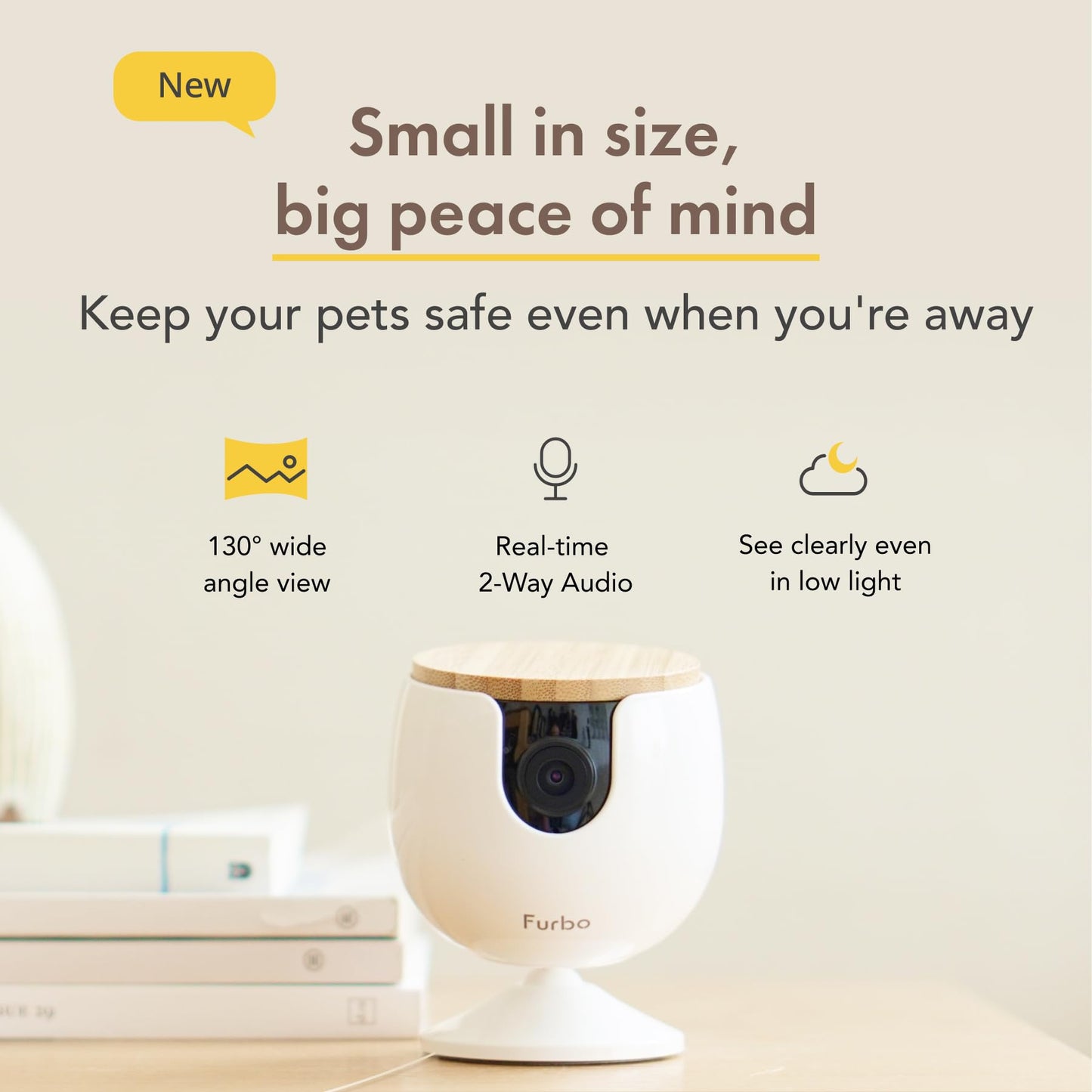 Furbo 360° Dog Camera w/Home Safety Package [PREMIUM W/SUBSCRPITION] Smart Pet Monitor w/App for Dog & Home, Rotating 360° View, Colour Night Vision, Auto-Tracking, Treat-toss, Barking, Smart Alert