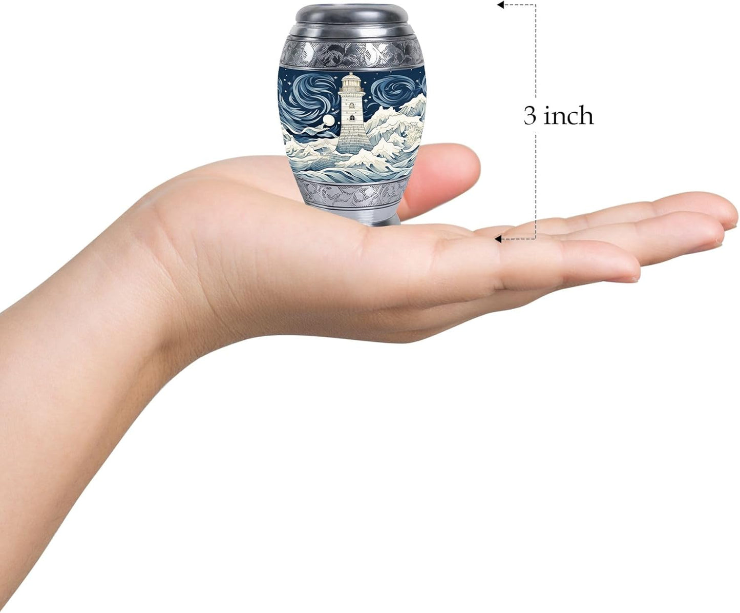 YASUBJAG Dove Urn - Aluminium Cremation Urn for Adults, Multicolor, Birds Pattern, 10 Inch