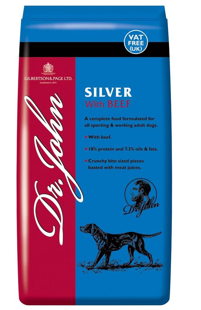 Dr John Silver Dry Dog Food 15kg - Beef with Vegetables - Complete Dog Biscuits 15kg - Senior and Adult Dog Food for Light Activity, Maintenance and Resting Dogs