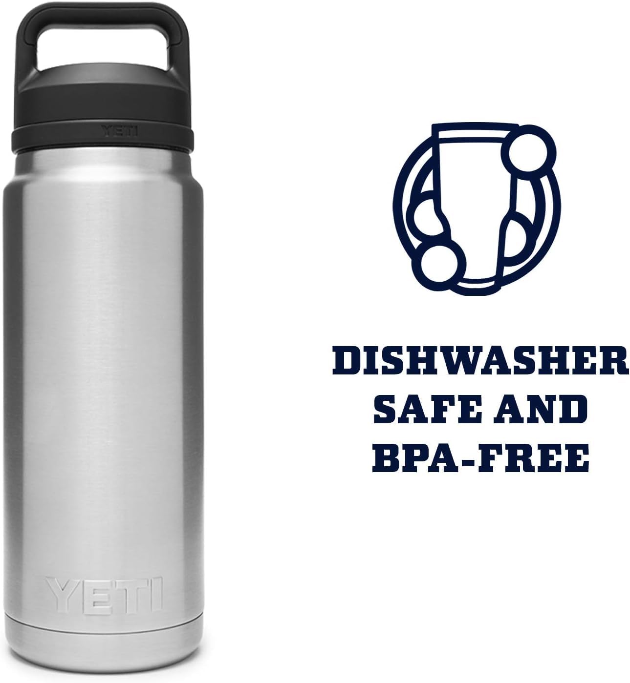 YETI Rambler Bottle Chug, Vaccum Insulated Stainless Steel Bottle with Leakproof Chug Cap, 26 oz (769 ml)