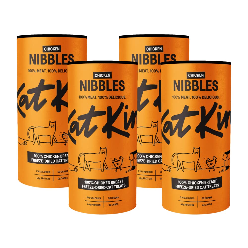 KatKin Chicken Nibbles (50g Tube): 100% Breast Freeze-Dried Cat Treats – Delicious Fresh Chicken; Freeze-Dried to Protect Nutrition; Made in the UK for Cats and Kittens