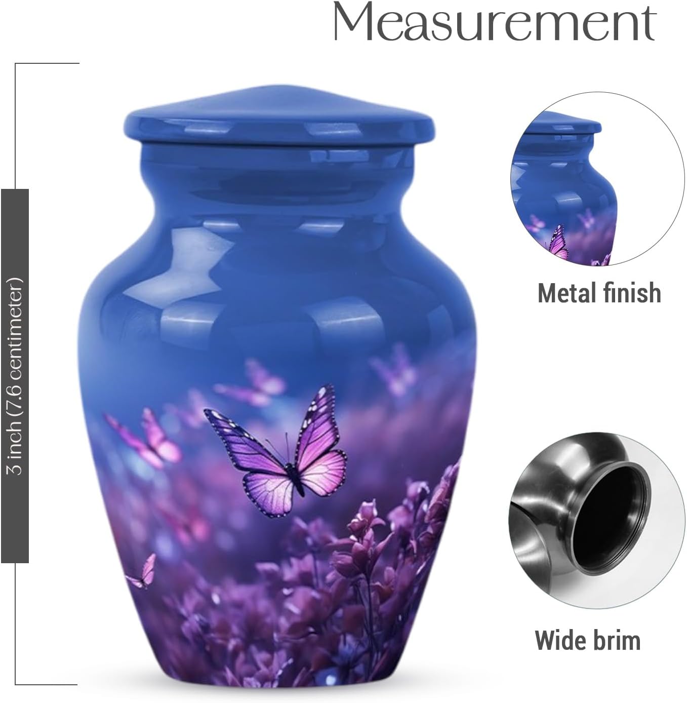 YASUBJAG Dove Urn - Aluminium Cremation Urn for Adults, Multicolor, Birds Pattern, 10 Inch