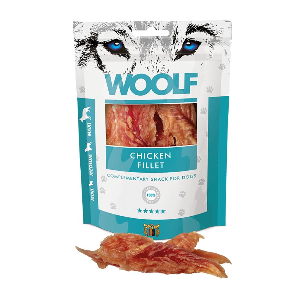 WOOLF Soft Duck Fillet Dog Treats - Complementary Snacks for Dogs. All-Natural Ingredients, High Meat Content, Nutritional, Free from Artificial Additives. Suitable for Dogs (100g)