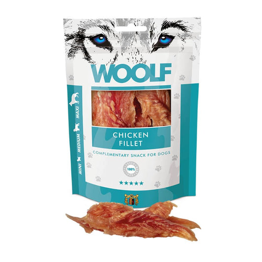 WOOLF Soft Duck Fillet Dog Treats - Complementary Snacks for Dogs. All-Natural Ingredients, High Meat Content, Nutritional, Free from Artificial Additives. Suitable for Dogs (100g)