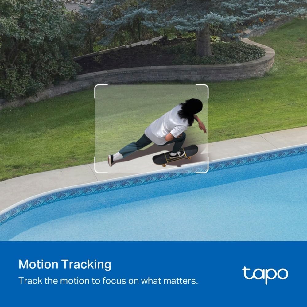 Tapo TC40 Pan/Tilt Smart Security Outdoor Camera, Full HD, 360° Smart Person Detection Motion Tracking, Color Night Vision, WiFi Camera No Monthly Fee, Two-Way Talk, IP65, Works with Alexa & Google