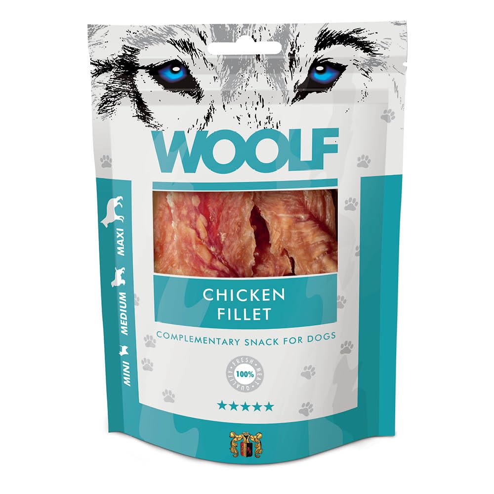 WOOLF Soft Duck Fillet Dog Treats - Complementary Snacks for Dogs. All-Natural Ingredients, High Meat Content, Nutritional, Free from Artificial Additives. Suitable for Dogs (100g)