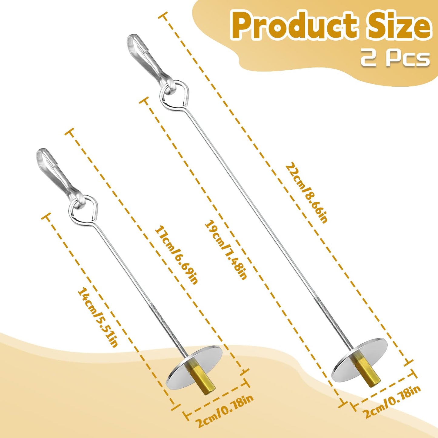 UTXN Parrot Fruit Skewers & Bird Parrot Apple Feeder - 2 PCS Stainless Steel Bird Fruit Skewers, Parrot Treats Food Holder Toy for Budgie, Cockatiel, Parakeet (Silver)