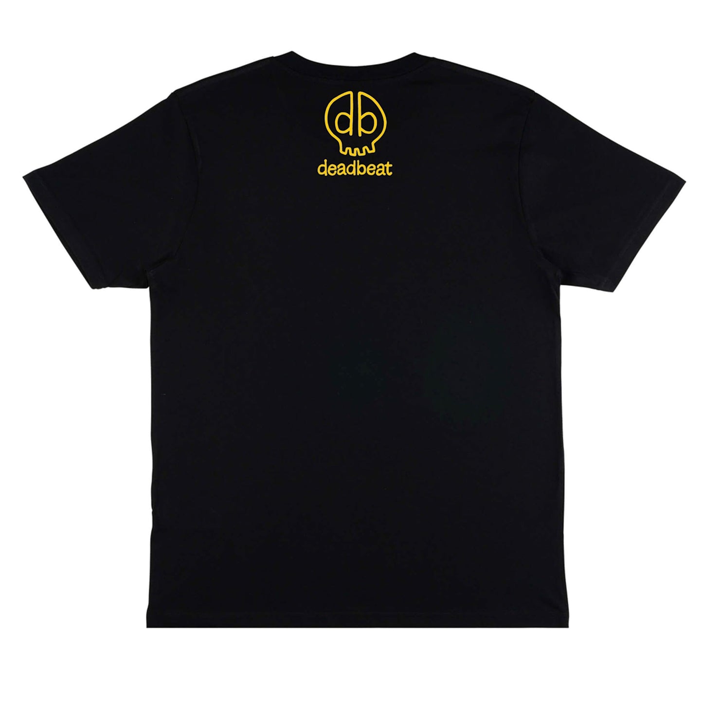 DB DEADBEAT Lucky Cat Rock and Roll Motif Screen Printed Eco-Friendly Unisex Black T-Shirt for Men, Women and Teens