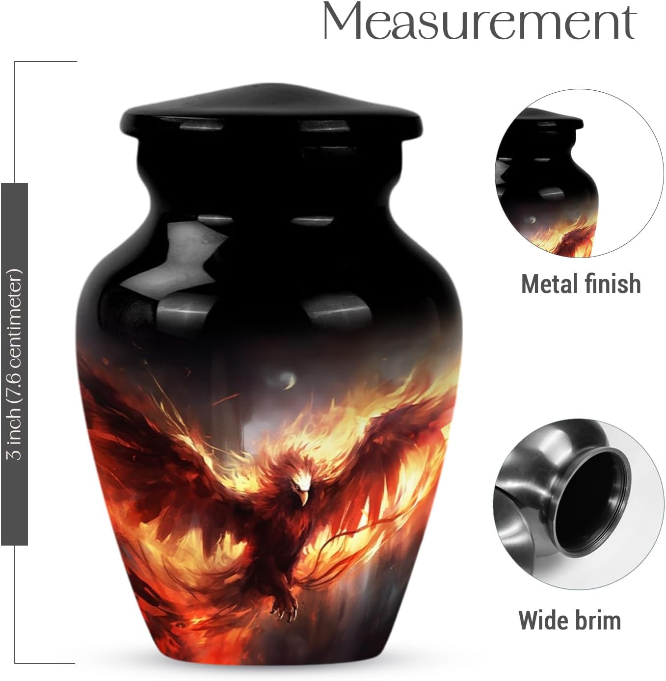 YASUBJAG Dove Urn - Aluminium Cremation Urn for Adults, Multicolor, Birds Pattern, 10 Inch