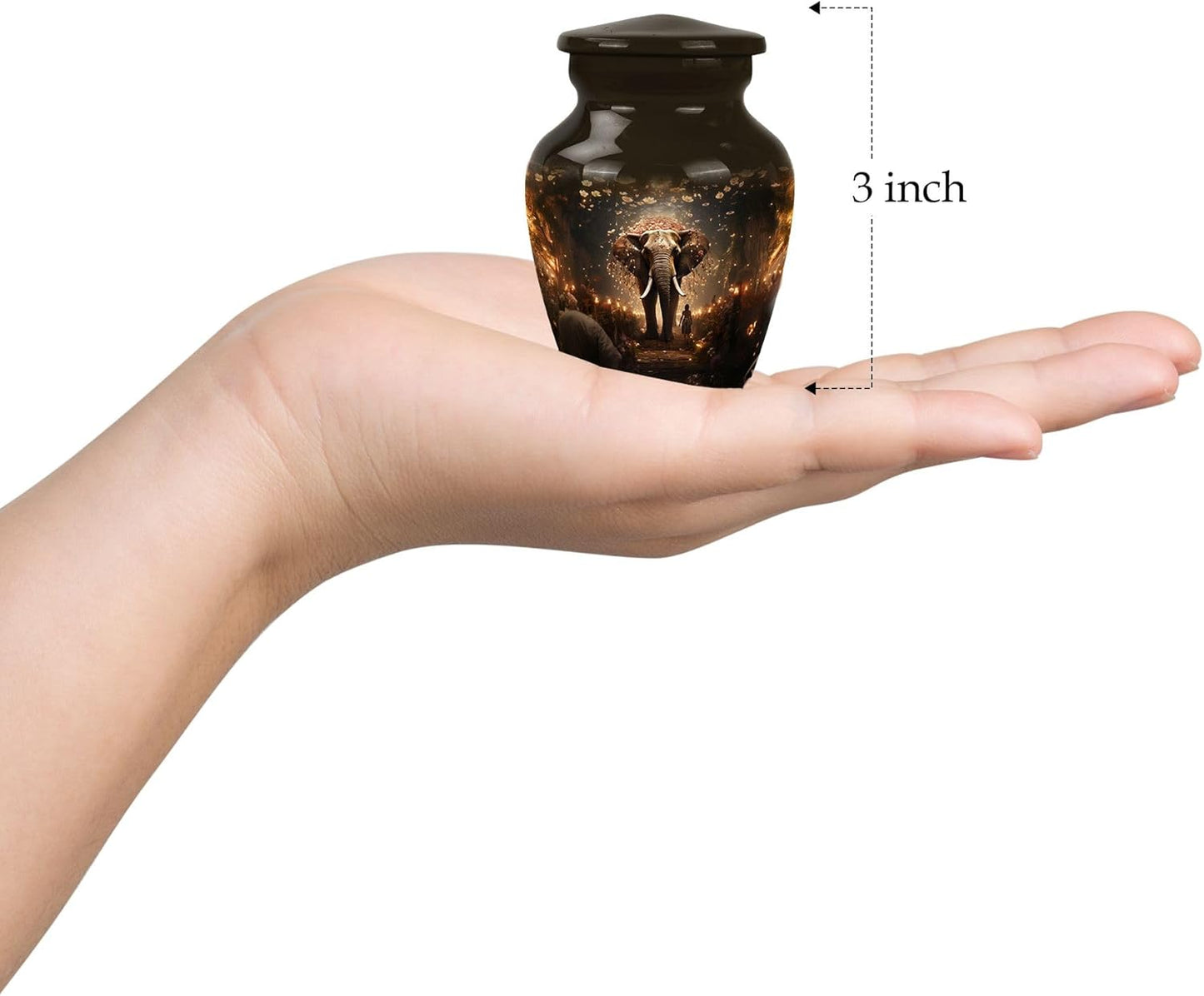 YASUBJAG Dove Urn - Aluminium Cremation Urn for Adults, Multicolor, Birds Pattern, 10 Inch